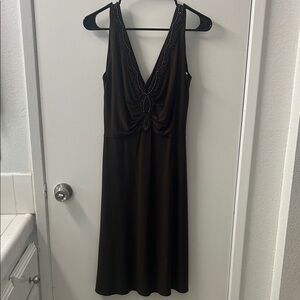 Y2K Adrianna Papell Brown Beaded Dress